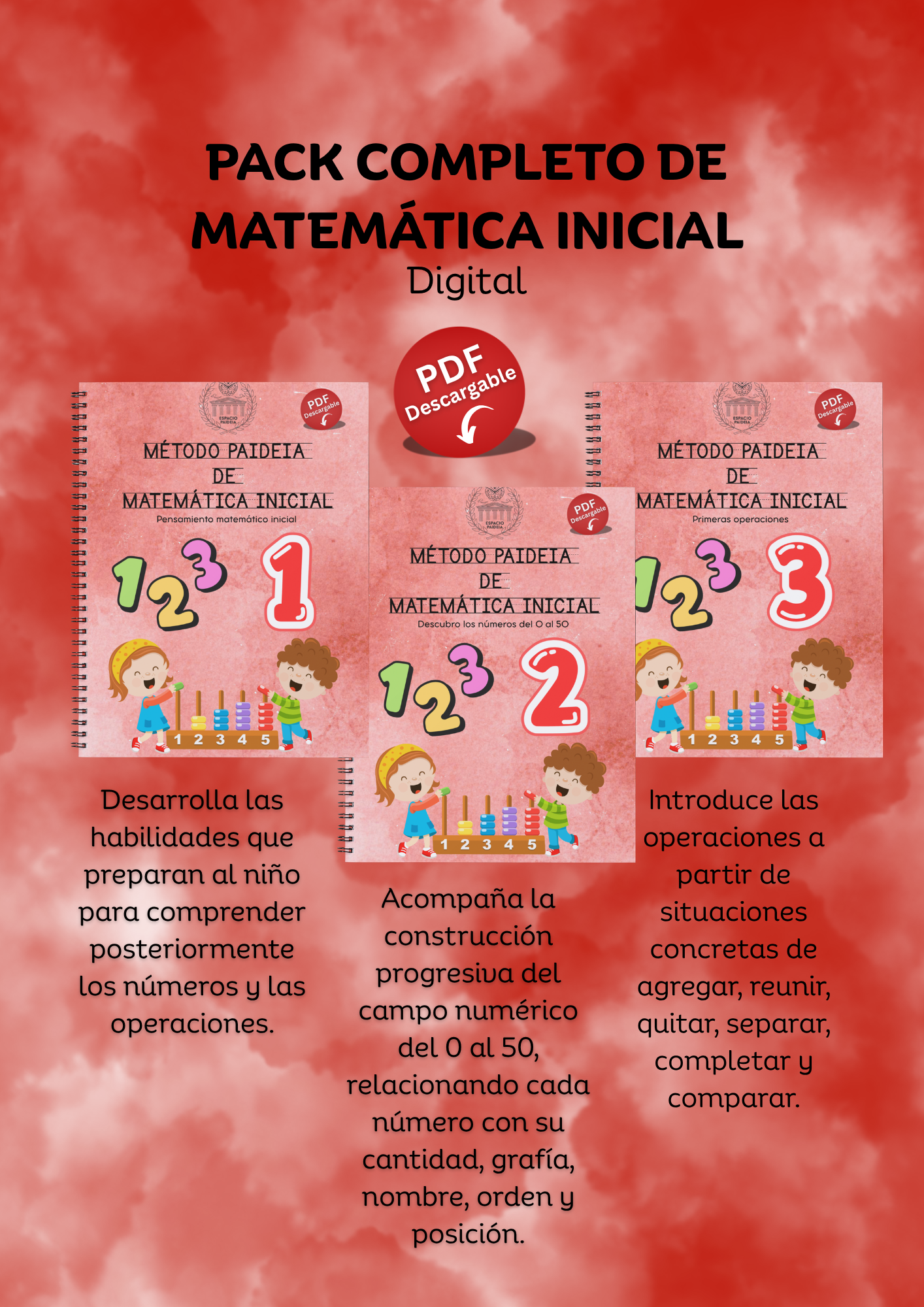 Pack Completo Método Paideia de Matemática Inicial - Digital