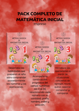 Pack Completo Método Paideia de Matemática Inicial - Impreso