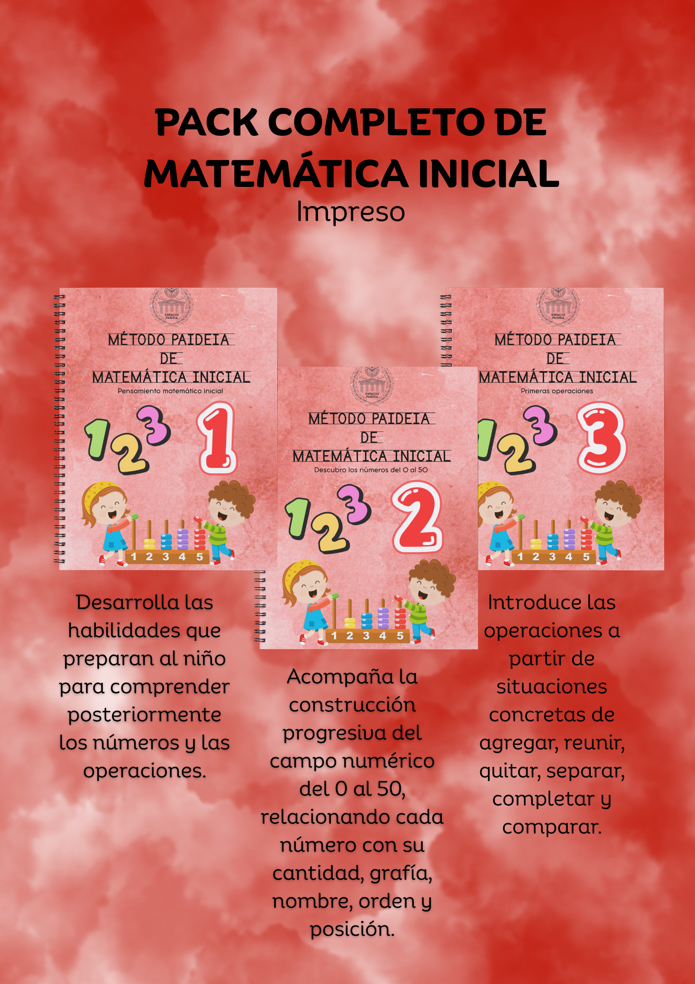 Pack Completo Método Paideia de Matemática Inicial - Impreso