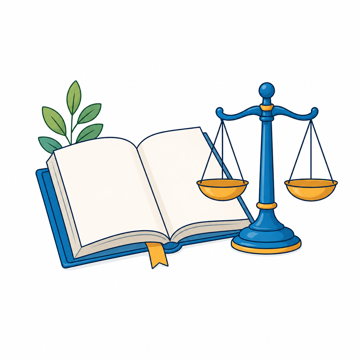 Guía abierta y balanza que representan la información legal sobre homeschooling